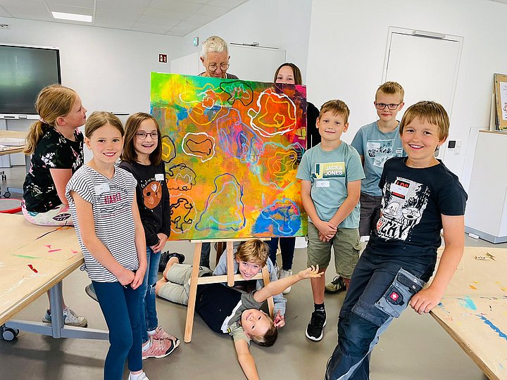 Die MuseumsKids bei einer Aktion im Museum Abtei Liesborn